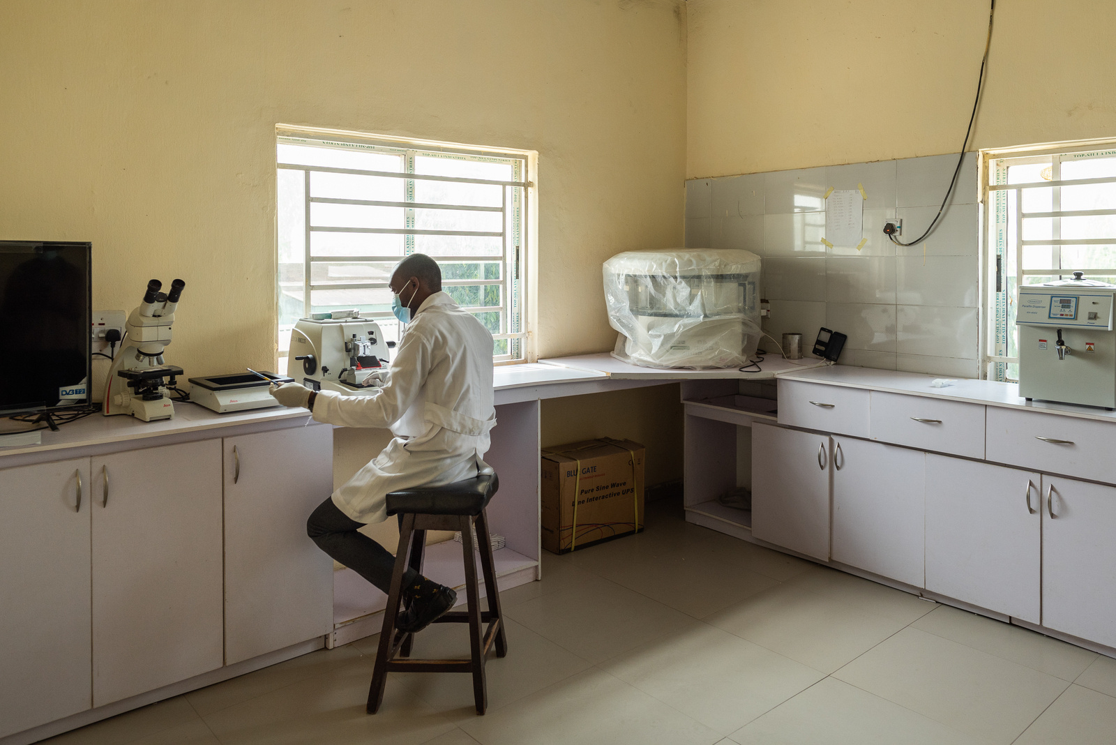 A scientist works in a laboratory
