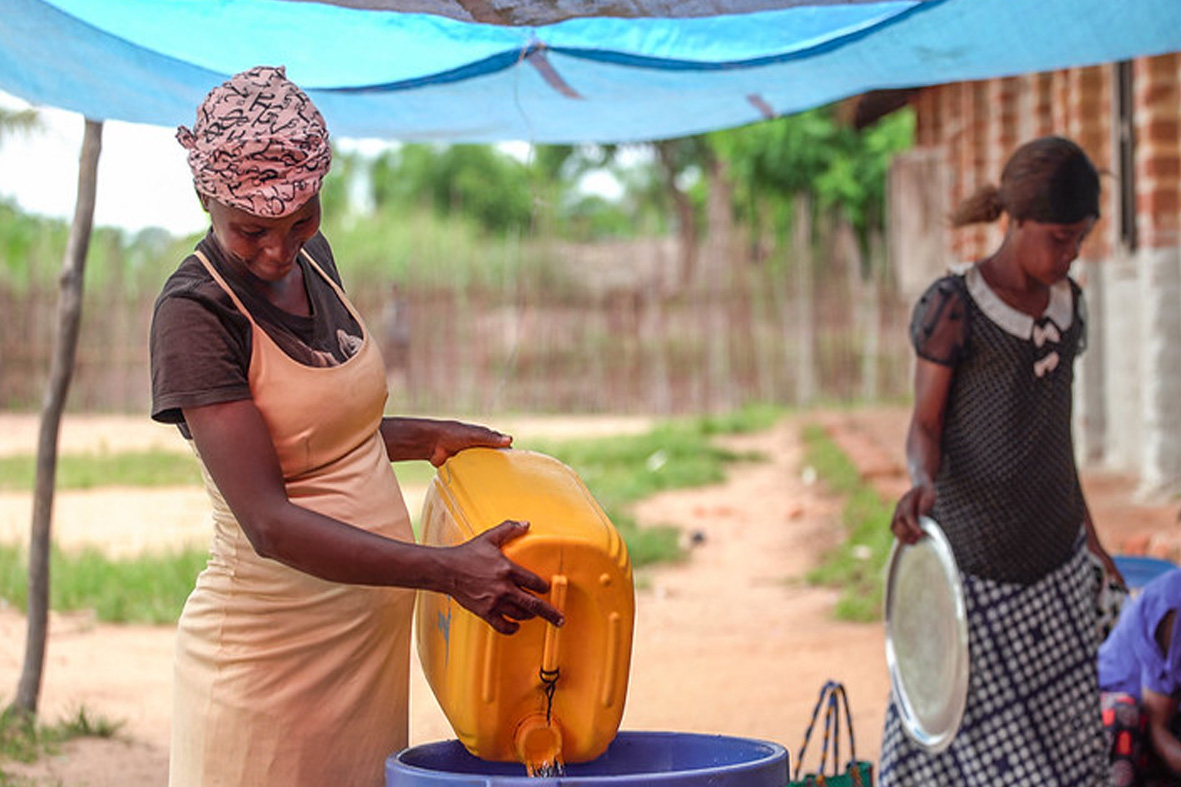 Fetching-and-filtering-water-in-Lileko-DRC-Fiston-Wasanga Fetching and filtering water in Lileko, the Democratic Republic of the Congo. Filtering water is crucial to prevent the Guinea-worm disease.