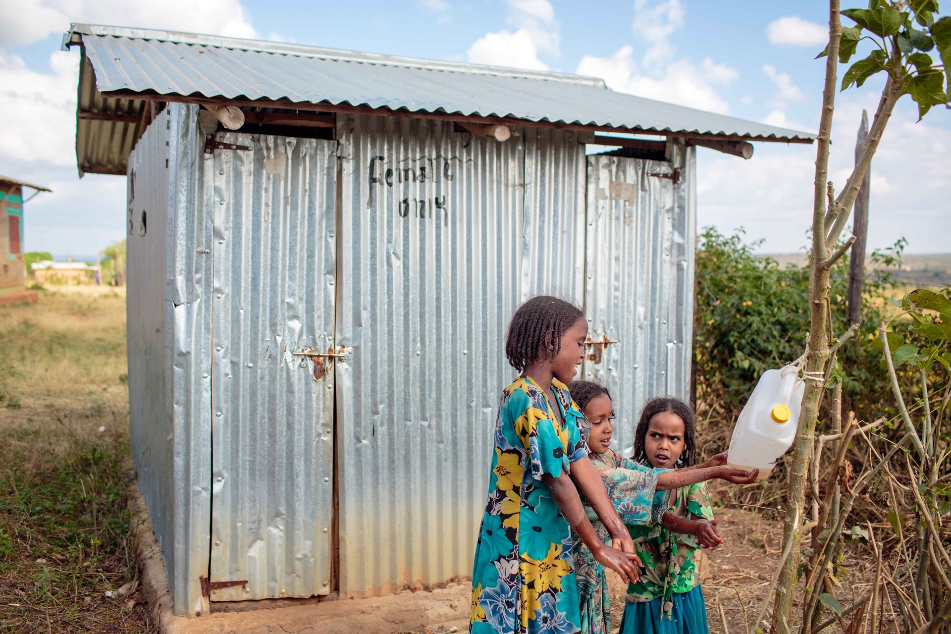 washing hands at the lattrine washing hands at the lattrine