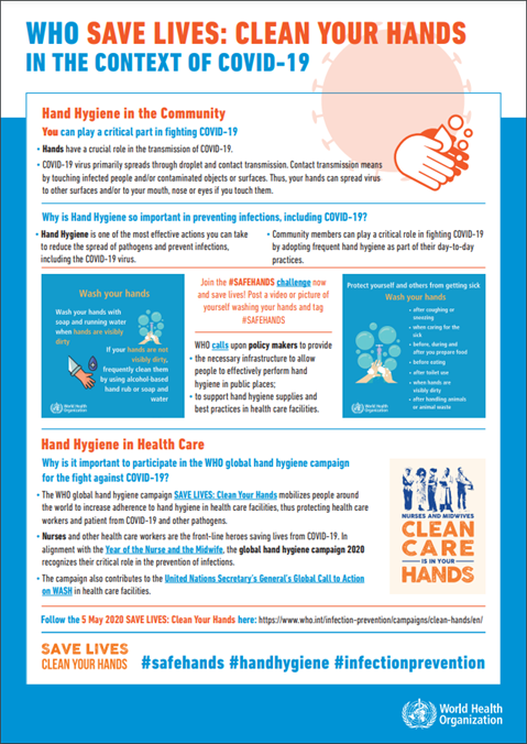 SAVE LIVES: Clean Your Hands - in the context of COVID-19