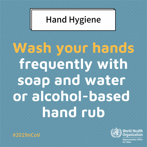 Wash your hands frequently Infographic of text