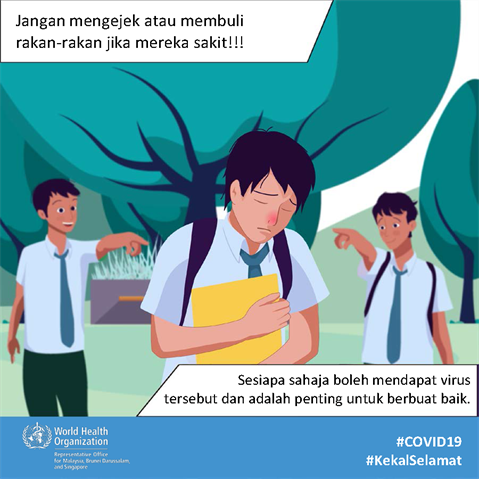 Do not bully or tease friends if they have been sick Infographic of text