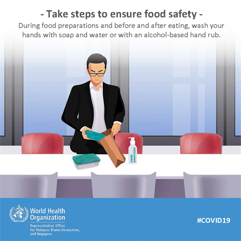 Take steps to ensure food safety Infographic of text