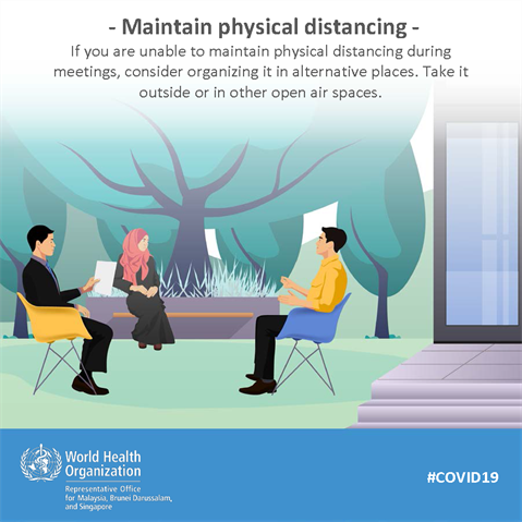 Maintain physical distancing Infographic of text