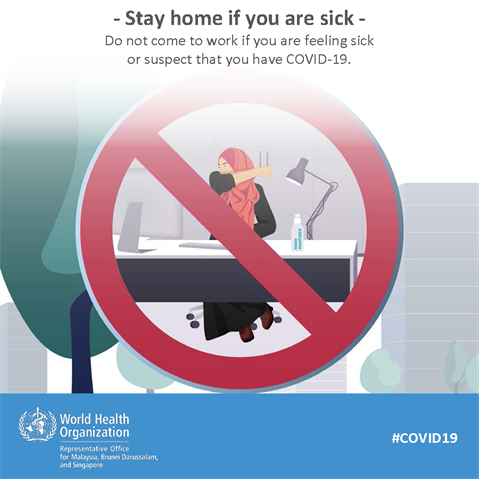 Stay home if you are sick Infographic of text