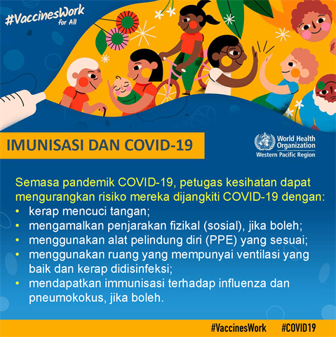 healthcare workers during immunization services Infographic of text