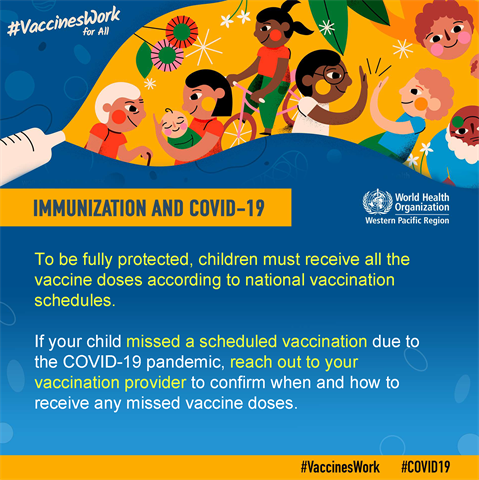 Children must receive vaccination Infographic of text