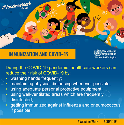 healthcare workers during immunization services Infographic of text