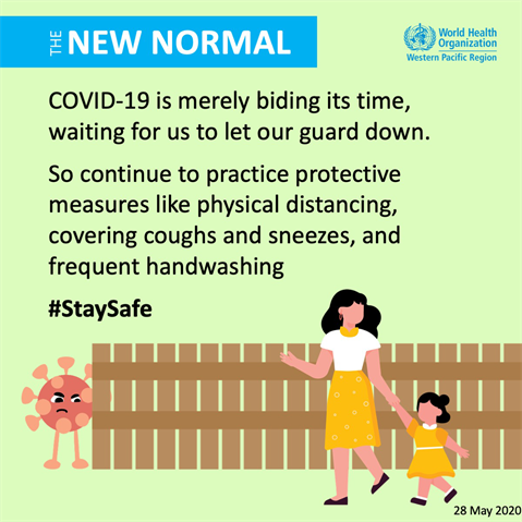 Continue to practice protective measures Infographic of text