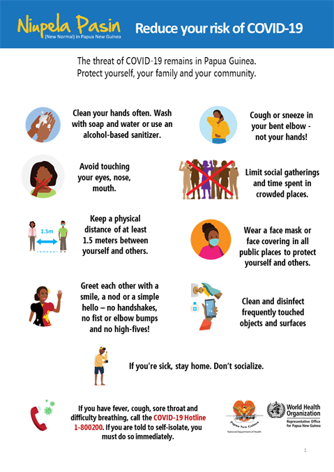 Reduce your risk of COVID-19 Infographic visualising the recommended advice.