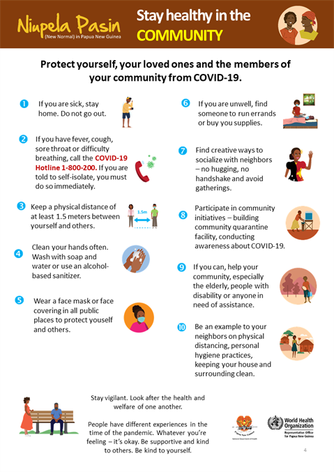 Stay healthy in the COMMUNITY Infographic of text