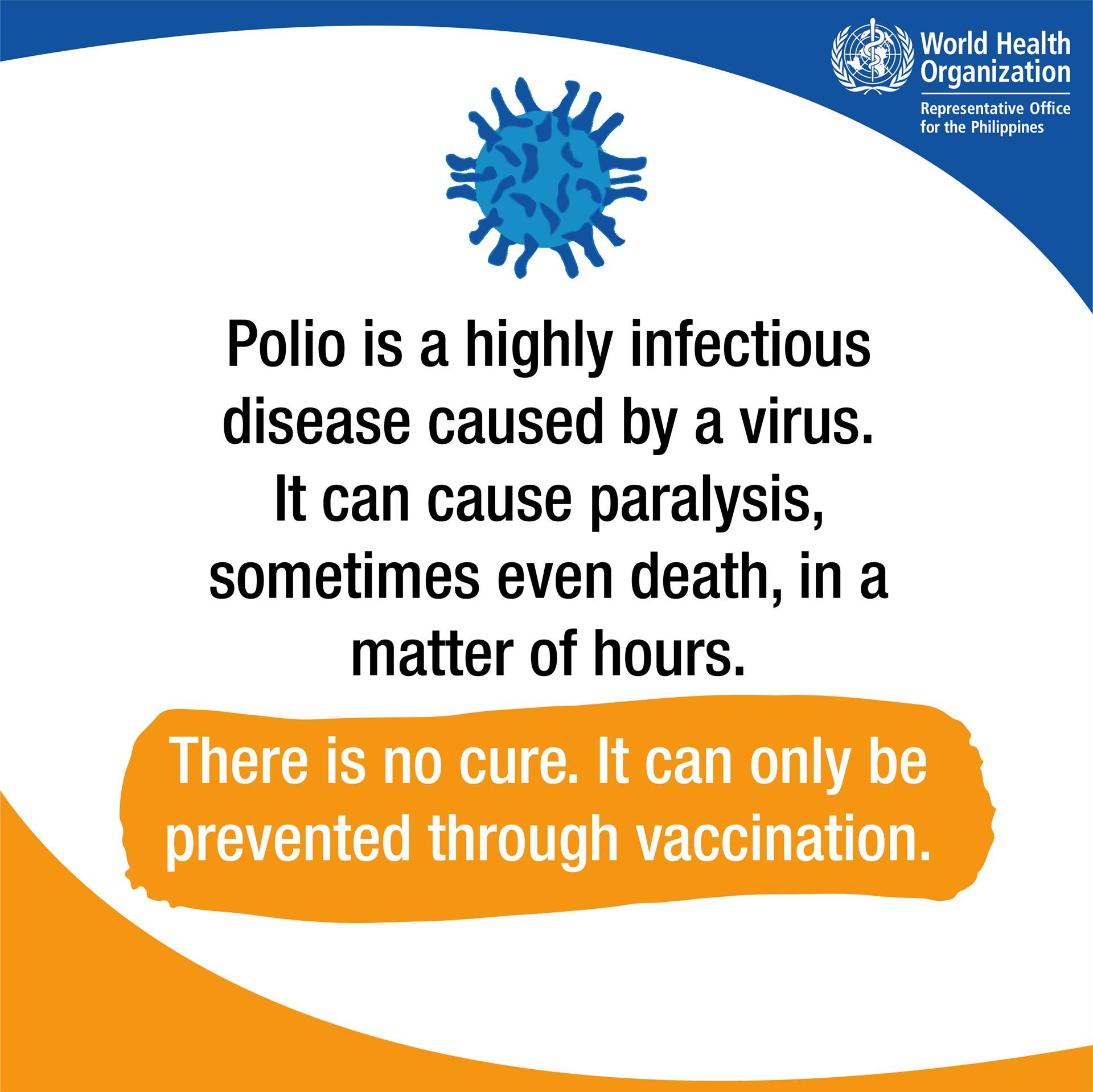 20190919 Polio Infographics - Infectious Polio is a highly infectious disease