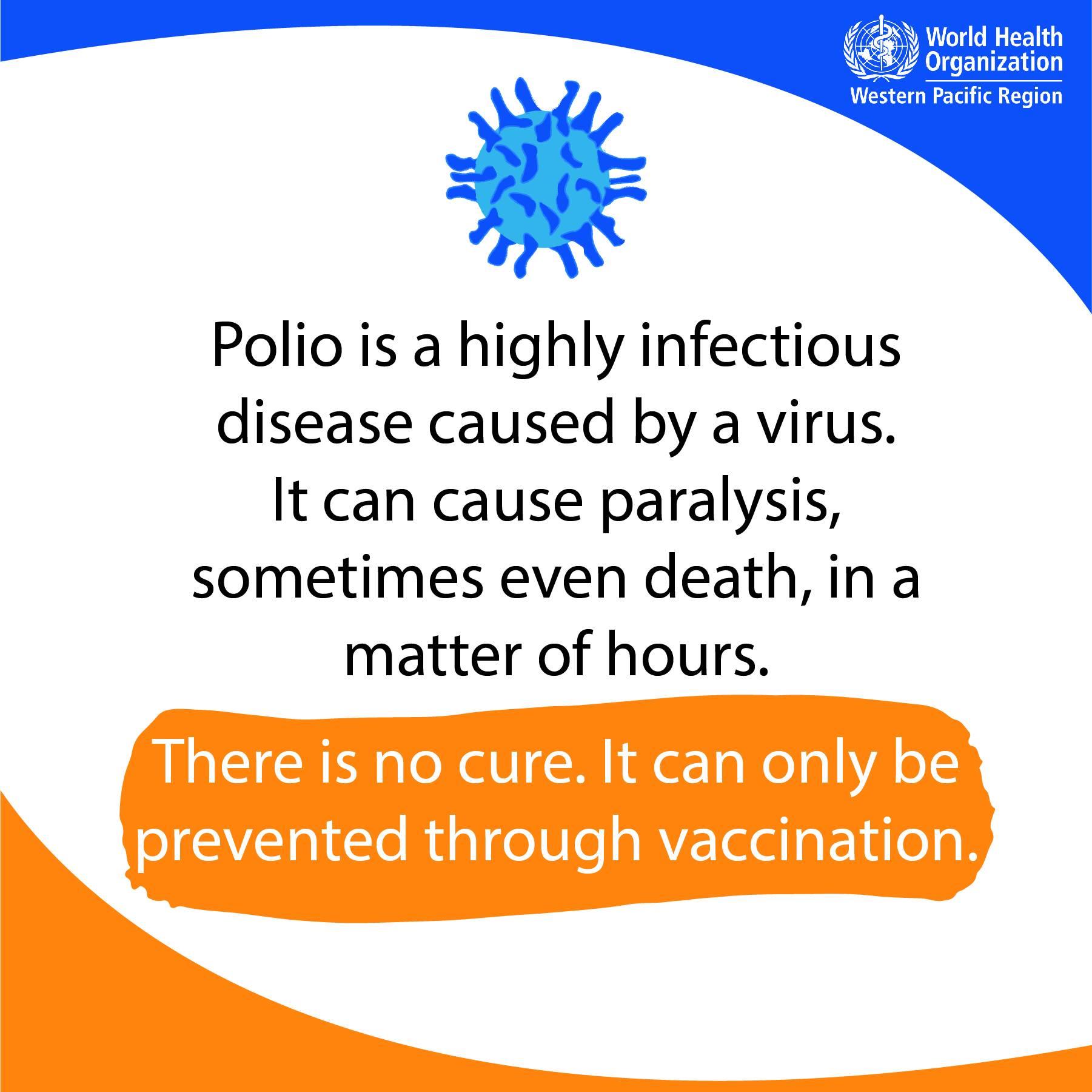 20190919 Polio Infographics - Infectious Polio is a highly infectious disease