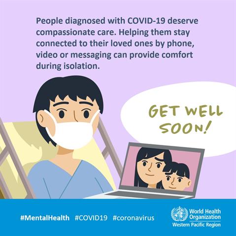 People diagnosed with COVID-19 Infographic visualising the recommended advice.