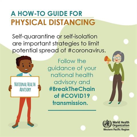 Follow guidelines of national health advisory Infographic of text